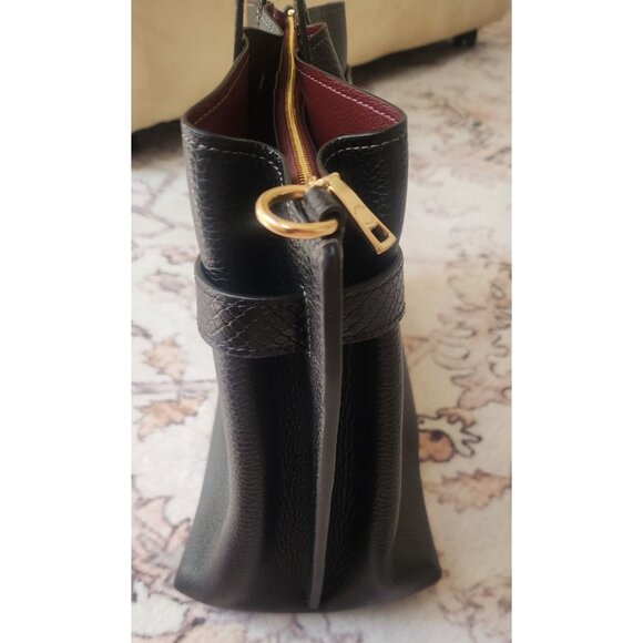 Coach CH187 Hanna Carryall Pebble/ Snake-embossed Leather Gold/Black - Picture 10 of 10